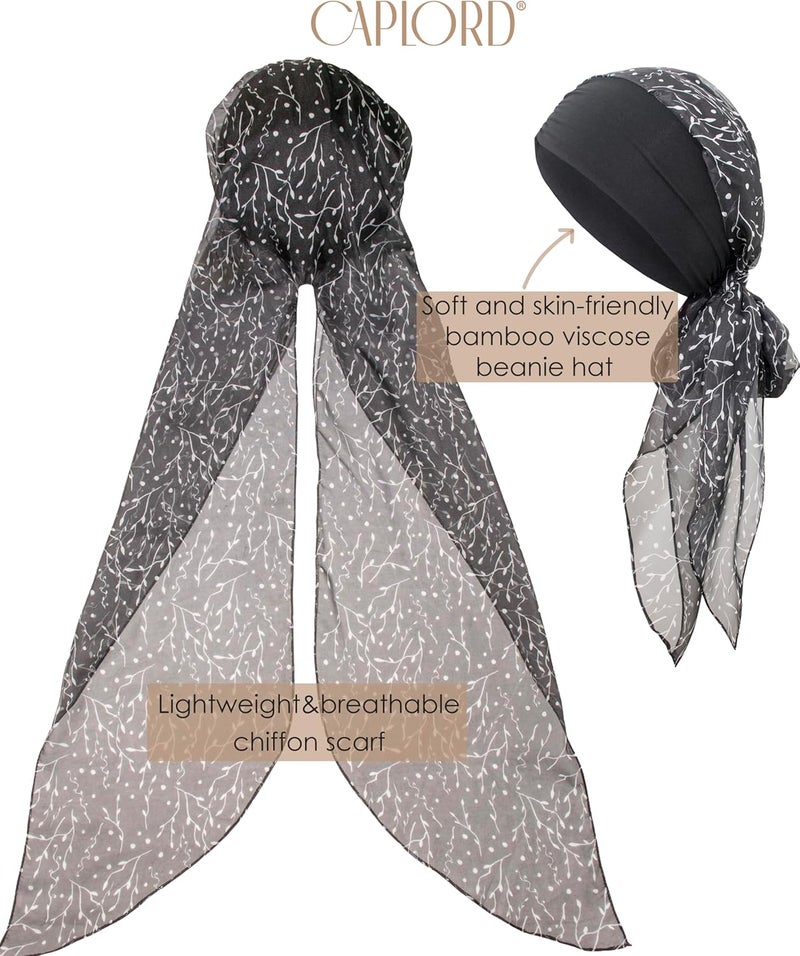CAPLORD Head Scarf for Women Skull Cap Chemo Patients Headwear Cancer Hair Loss Scarf Headwrap Cover Hat Turban Covering Wrap - Image 4